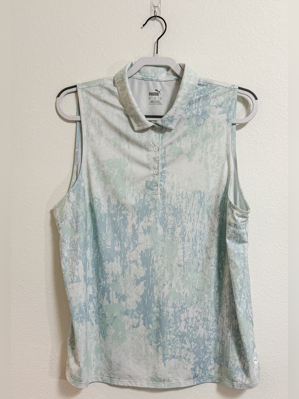 Puma Sleeveless Golf Polo Abstract Print Blue XL⁠